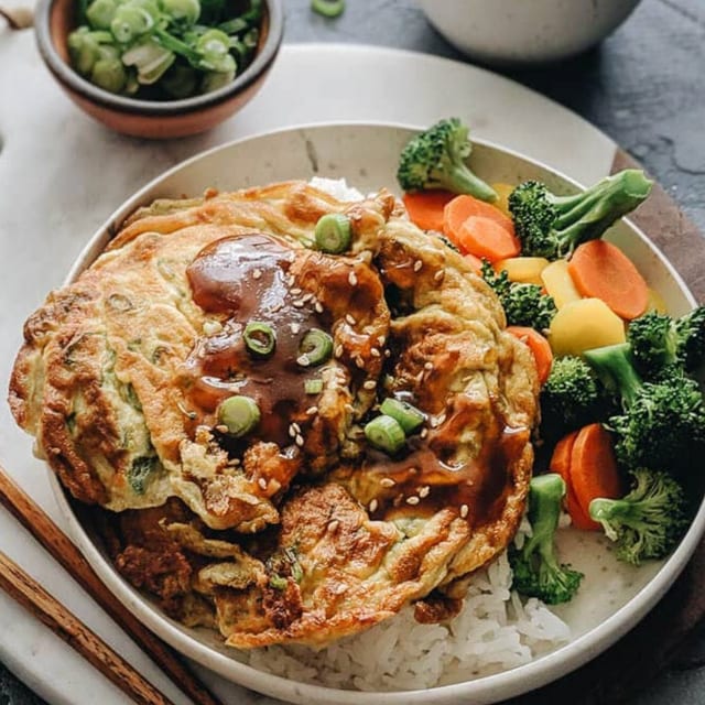 Vegetable Egg Foo Young.