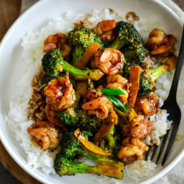 Shrimp with Broccoli.