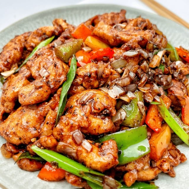 Diced Chicken & Shrimp with Hot Pepper.