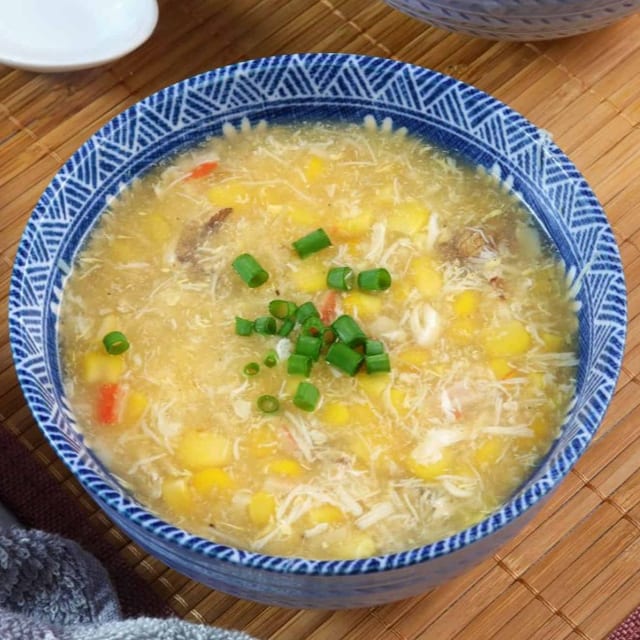 Velvet Corn Soup with Crabmeat.